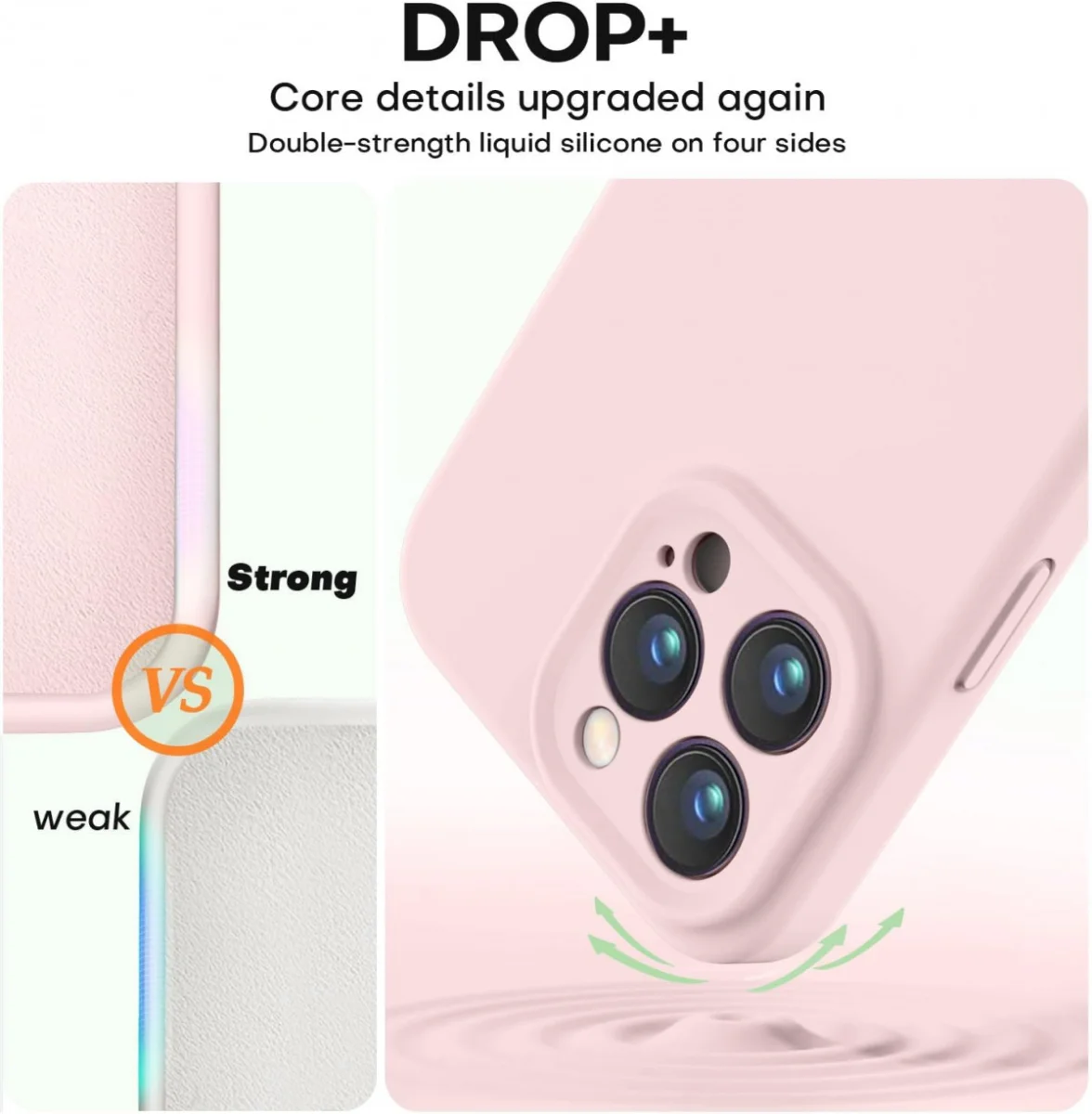 Apple iPhone 15 Pro Hoesje met Camera Bescherming Siliconen Roze afbeelding 3