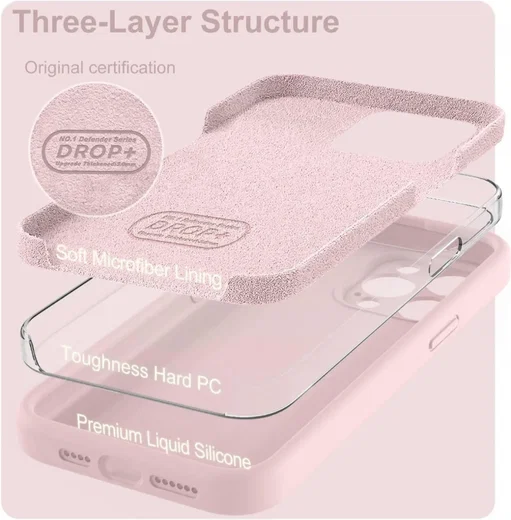 Apple iPhone 15 Pro Max Hoesje met Camera Bescherming Siliconen Roze afbeelding 2