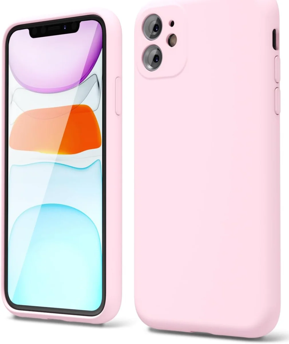 Apple iPhone 11 Hoesje met Camera Bescherming Dun TPU Back Cover Roze afbeelding 1