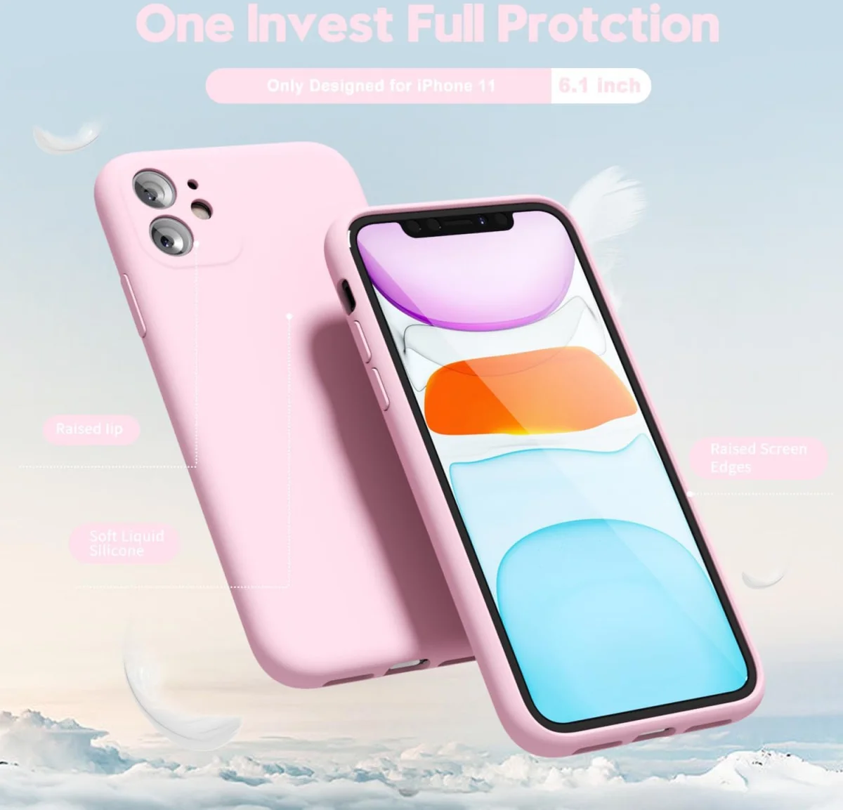Apple iPhone 11 Hoesje met Camera Bescherming Dun TPU Back Cover Roze afbeelding 2