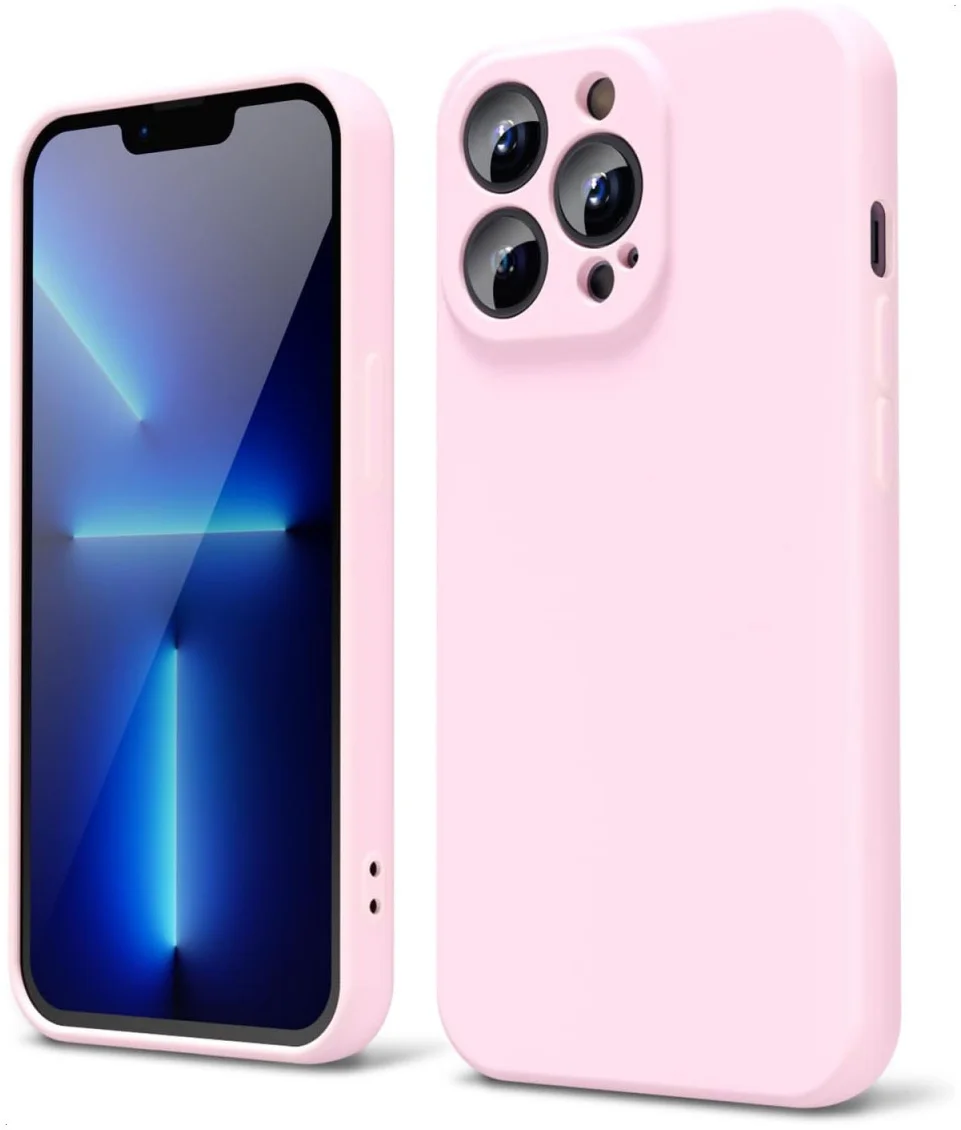 Apple iPhone 13 Pro Hoesje Camera Bescherming Dun TPU Back Cover Roze afbeelding 1