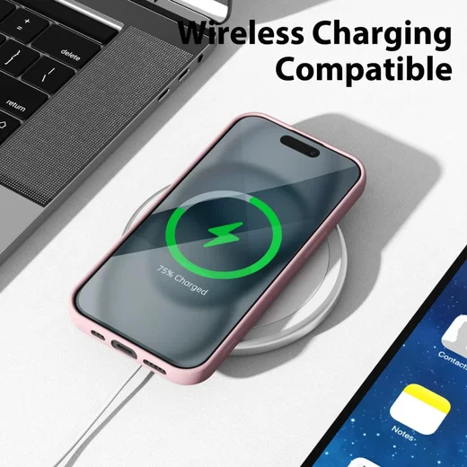 Apple iPhone 15 Hoesje met Camera Bescherming Dun TPU Back Cover Roze afbeelding 7
