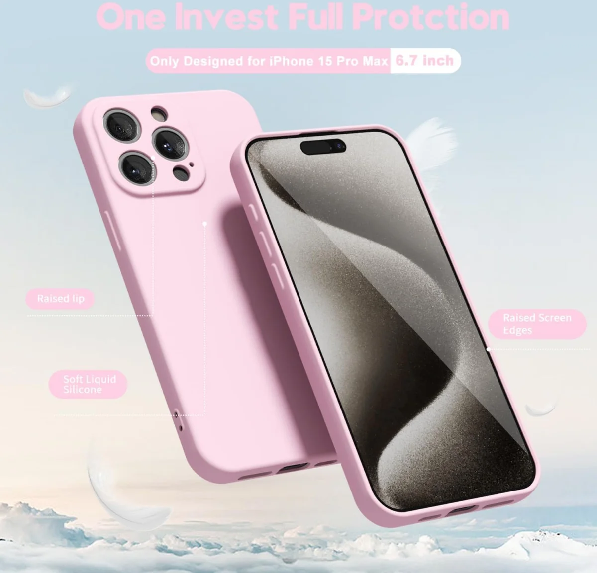 Apple iPhone 15 Pro Max Hoesje met Camera Bescherming Dun TPU Roze afbeelding 2