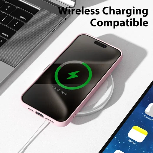 Apple iPhone 15 Pro Max Hoesje met Camera Bescherming Dun TPU Roze afbeelding 6