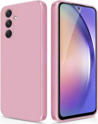 Samsung Galaxy A54 Hoesje Camera Bescherming Dun TPU Back Cover Roze afbeelding 1