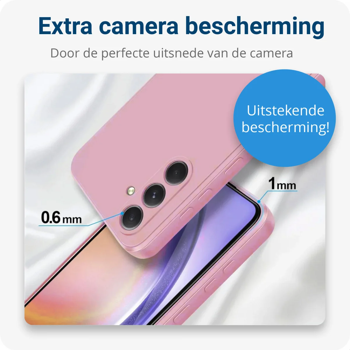 Samsung Galaxy A54 Hoesje Camera Bescherming Dun TPU Back Cover Roze afbeelding 4