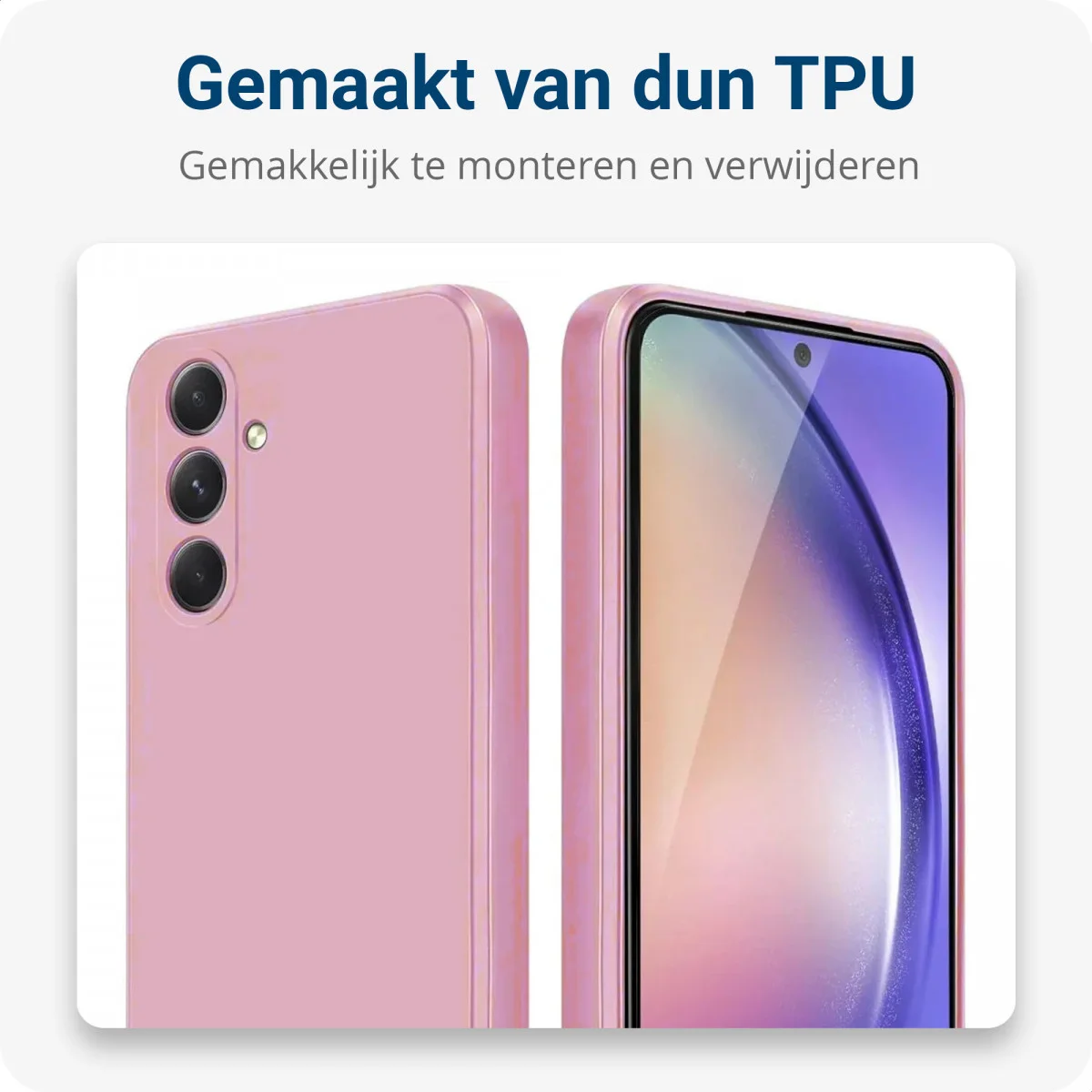 Samsung Galaxy A54 Hoesje Camera Bescherming Dun TPU Back Cover Roze afbeelding 5