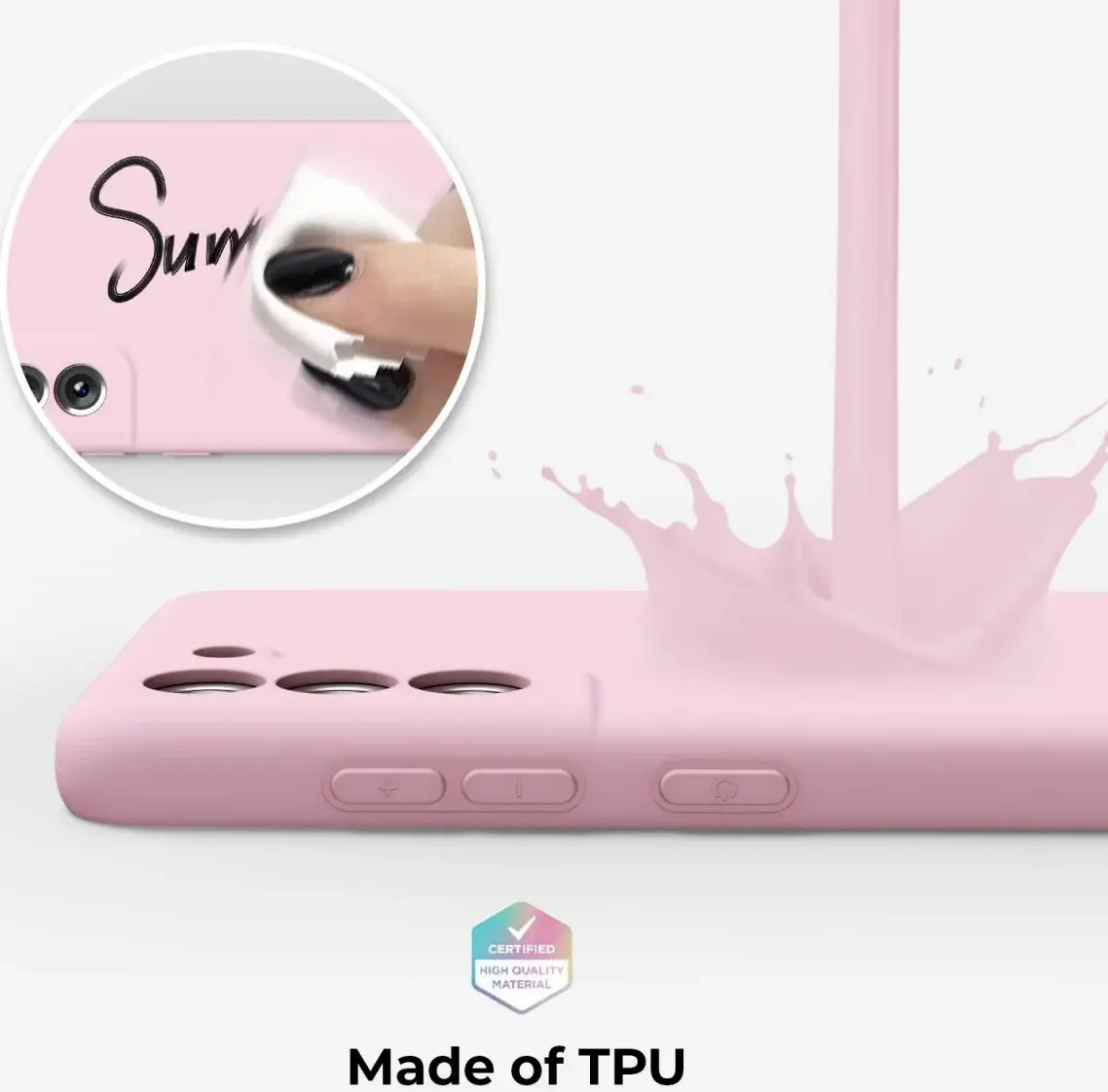 Samsung Galaxy S21 FE Hoesje met Camera Bescherming Dun TPU Roze afbeelding 3