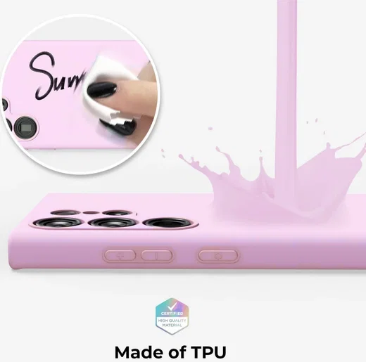 Samsung Galaxy S22 Ultra Hoesje met Camera Bescherming Dun TPU Roze afbeelding 3