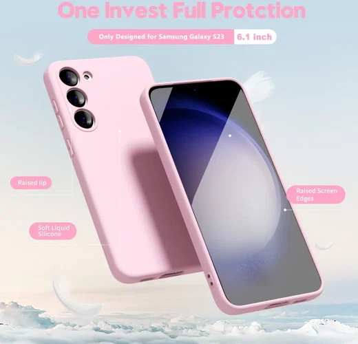 Samsung Galaxy S23 Ultra Hoesje met Camera Bescherming Dun TPU Roze afbeelding 2