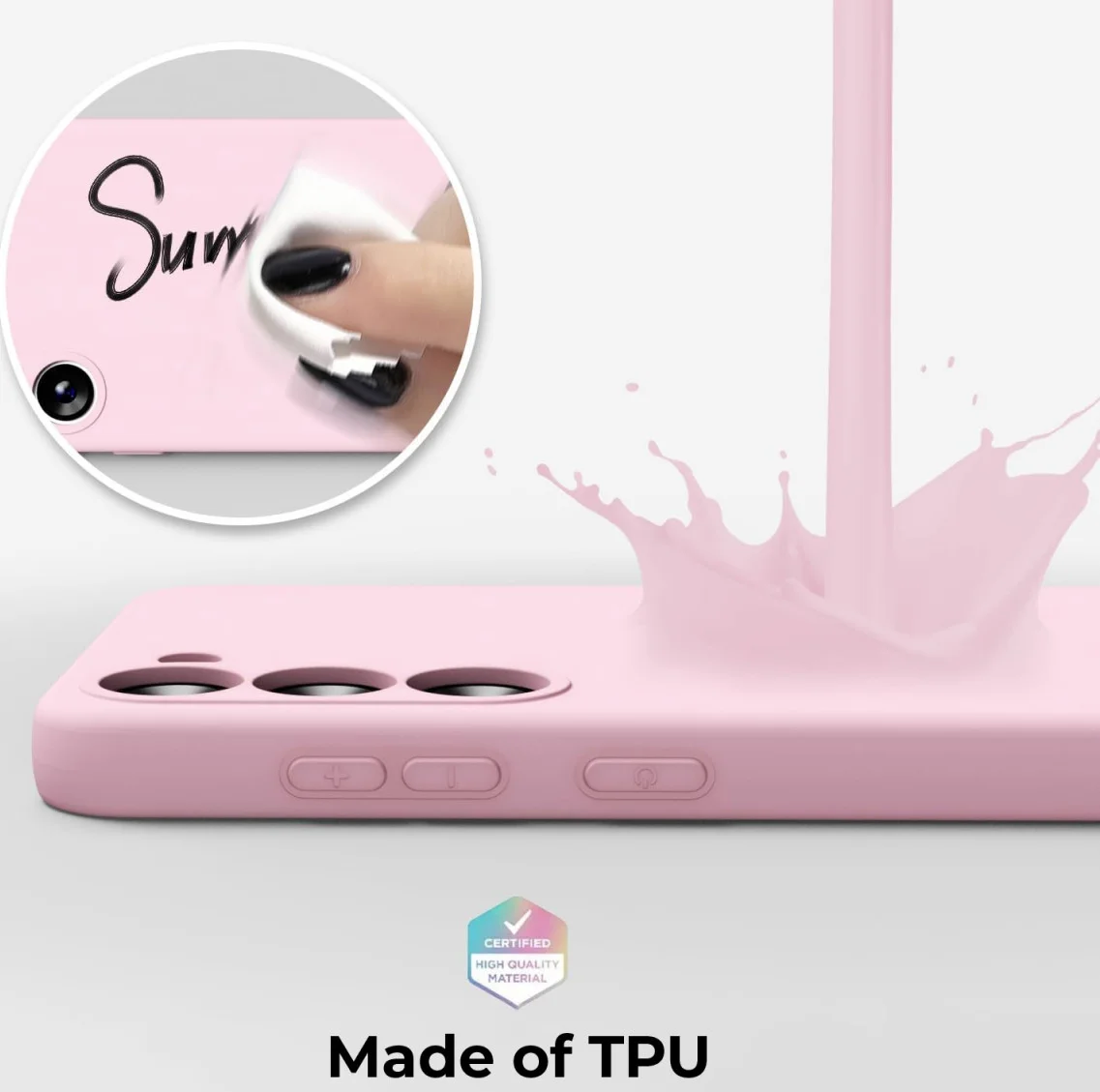 Samsung Galaxy S23 Ultra Hoesje met Camera Bescherming Dun TPU Roze afbeelding 3