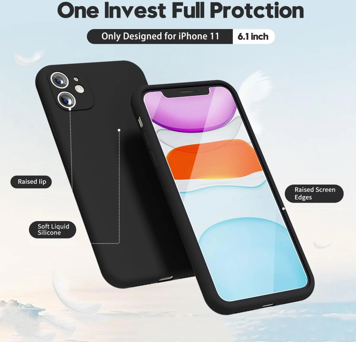 Apple iPhone 11 Hoesje met Camera Bescherming Dun TPU Back Cover Zwart afbeelding 2