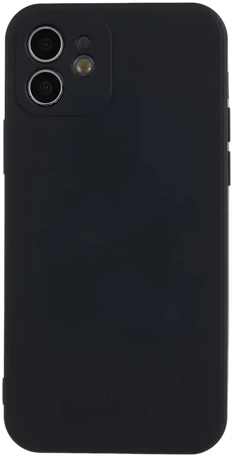 Apple iPhone 12 Hoesje met Camera Bescherming Dun TPU Back Cover Zwart afbeelding 2