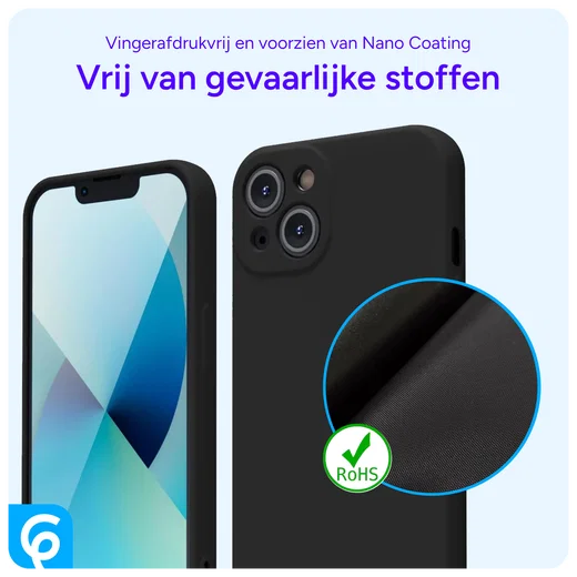 Apple iPhone 13 Hoesje met Camera Bescherming Dun TPU Back Cover Zwart afbeelding 5