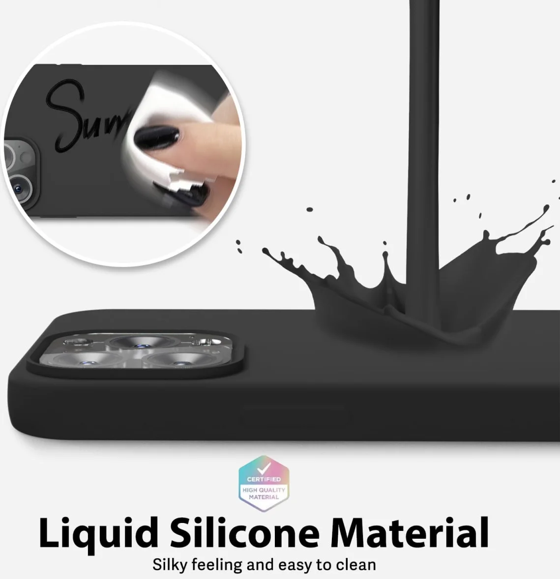 Apple iPhone 13 Pro Max Hoesje met Camera Bescherming Dun TPU Zwart afbeelding 3