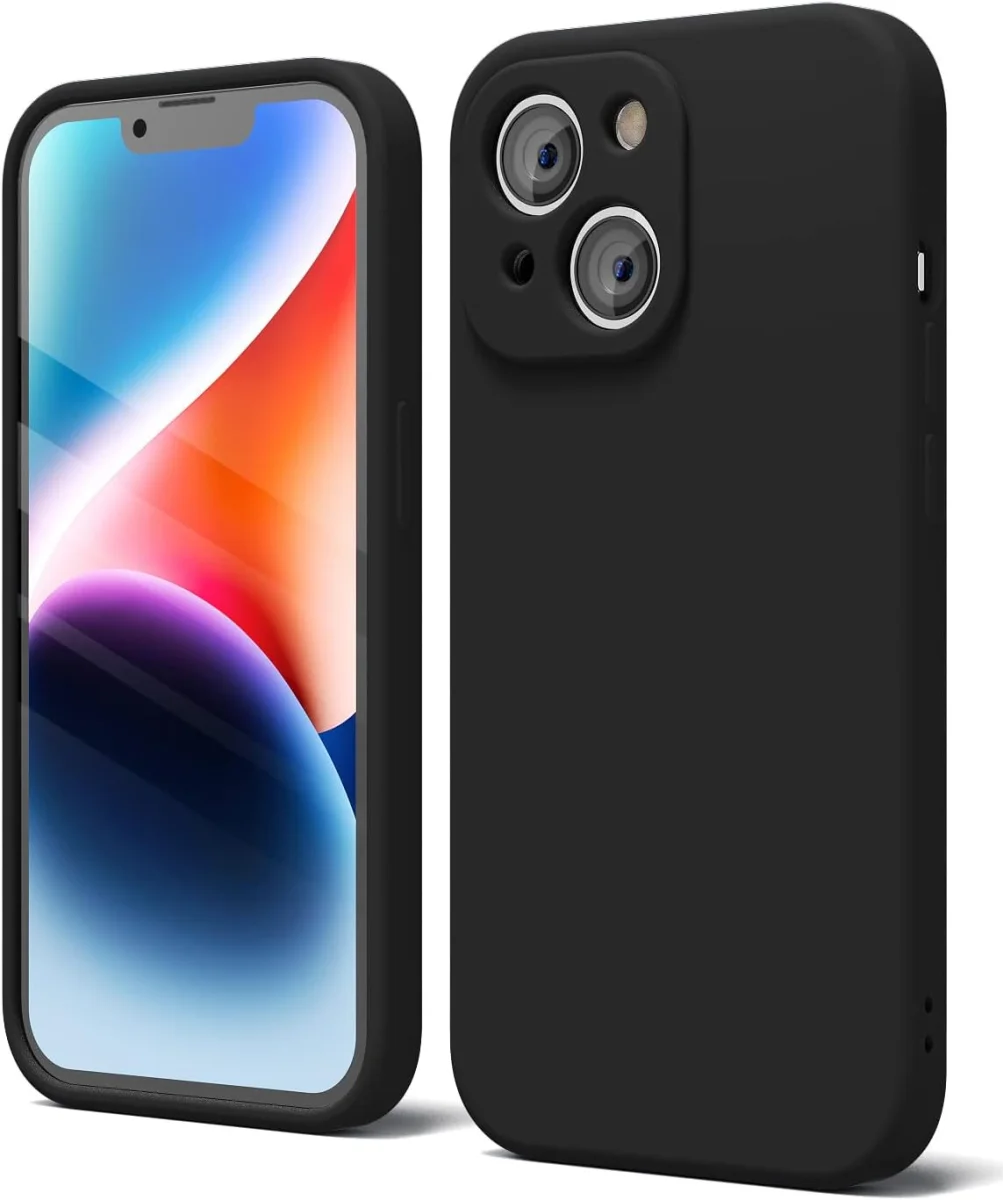 Apple iPhone 14 Hoesje met Camera Bescherming Dun TPU Back Cover Zwart afbeelding 1