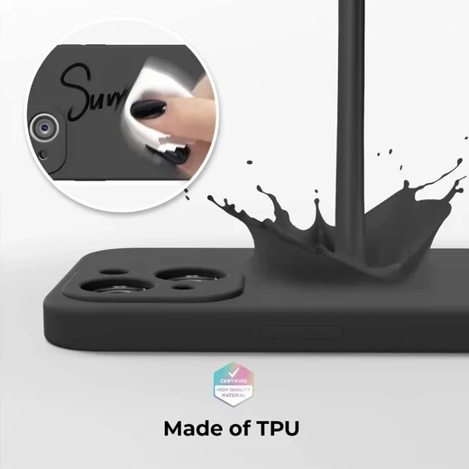 Apple iPhone 14 Hoesje met Camera Bescherming Dun TPU Back Cover Zwart afbeelding 3