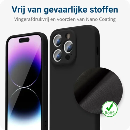 Apple iPhone 14 Pro Hoesje Camera Bescherming Dun TPU Back Cover Zwart afbeelding 4