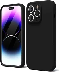 Apple iPhone 14 Pro Max Hoesje met Camera Bescherming Dun TPU Zwart afbeelding