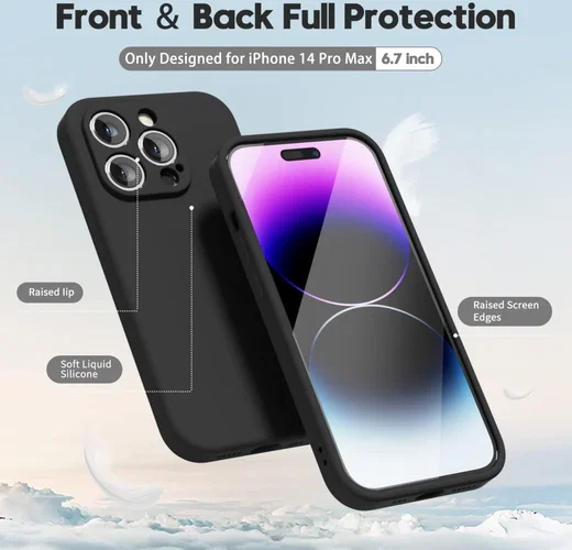 Apple iPhone 14 Pro Max Hoesje met Camera Bescherming Dun TPU Zwart afbeelding 3