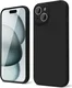 Apple iPhone 15 Hoesje met Camera Bescherming Dun TPU Back Cover Zwart afbeelding 1