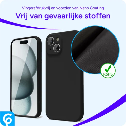Apple iPhone 15 Hoesje met Camera Bescherming Dun TPU Back Cover Zwart afbeelding 7