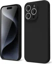 Apple iPhone 15 Pro Hoesje Camera Bescherming Dun TPU Back Cover Zwart