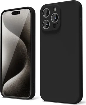 Apple iPhone 15 Pro Max Hoesje met Camera Bescherming Dun TPU Zwart