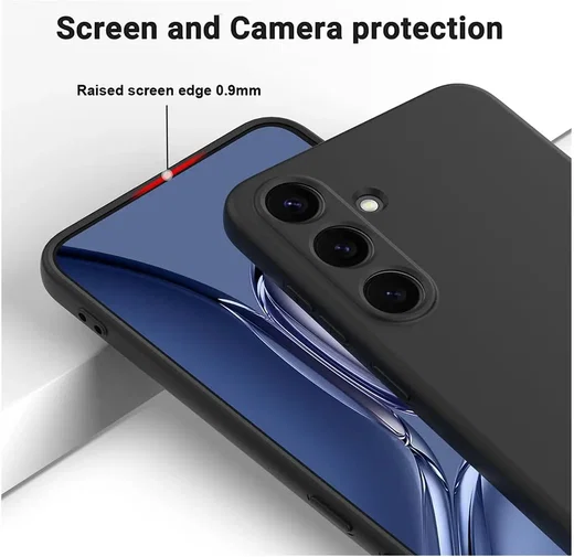 Samsung Galaxy A34 Hoesje Camera Bescherming Dun TPU Back Cover Zwart afbeelding 3