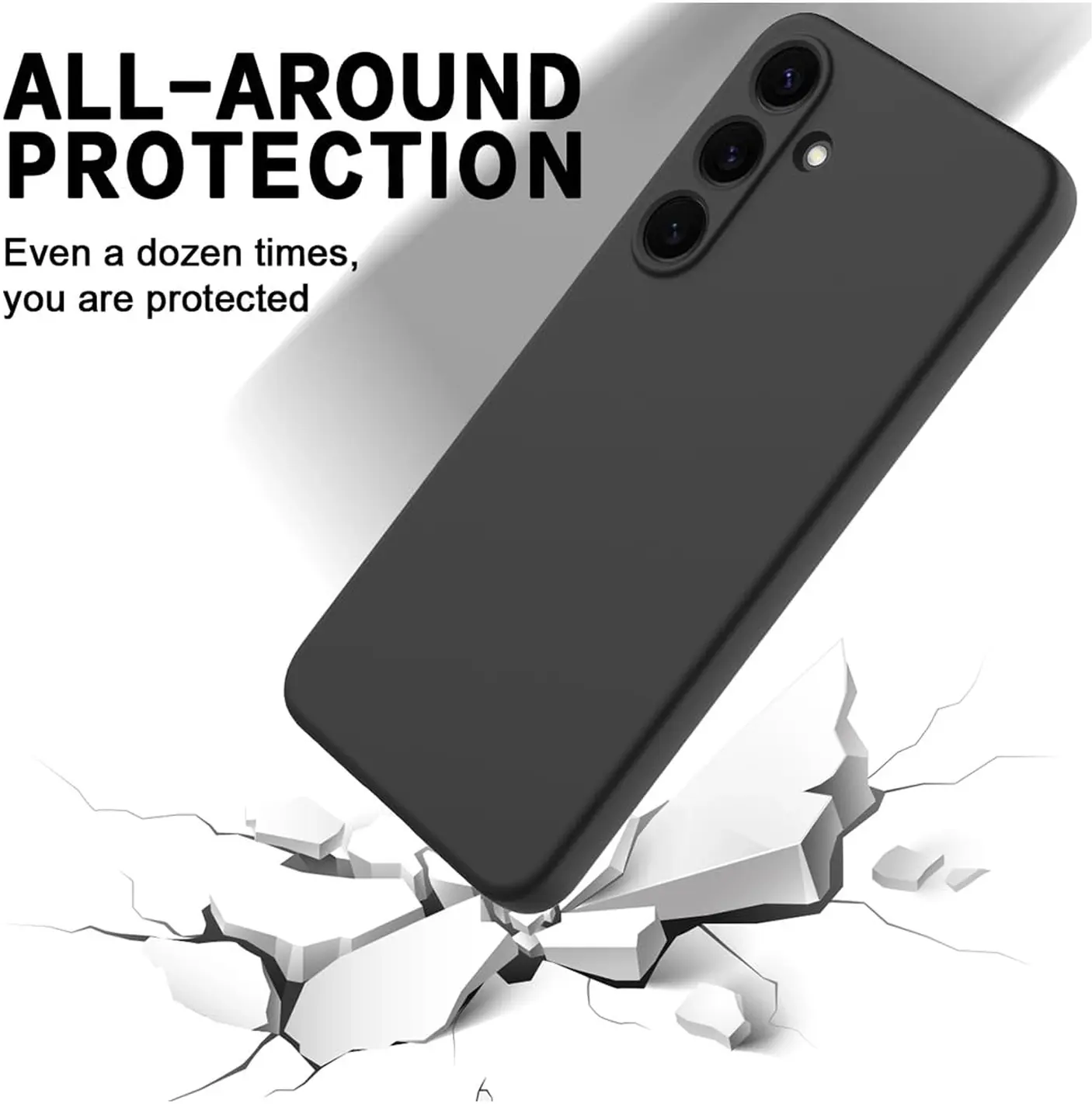 Samsung Galaxy A34 Hoesje Camera Bescherming Dun TPU Back Cover Zwart afbeelding 2