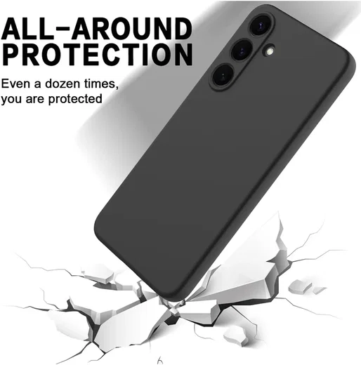 Samsung Galaxy A34 Hoesje Camera Bescherming Dun TPU Back Cover Zwart afbeelding 2