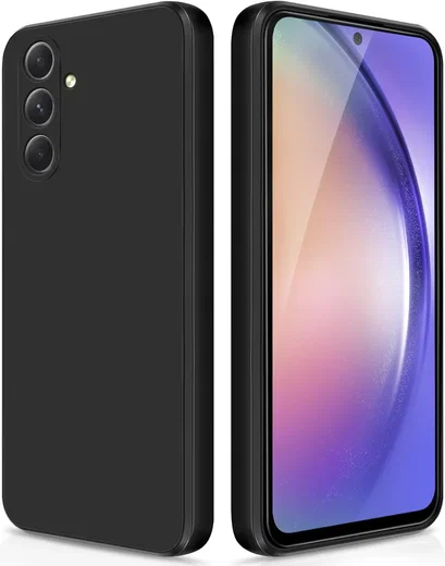 Samsung Galaxy A54 Hoesje Camera Bescherming Dun TPU Back Cover Zwart afbeelding 1