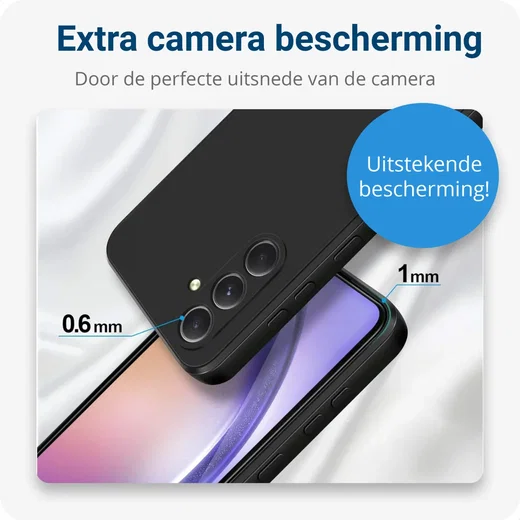 Samsung Galaxy A54 Hoesje Camera Bescherming Dun TPU Back Cover Zwart afbeelding 4