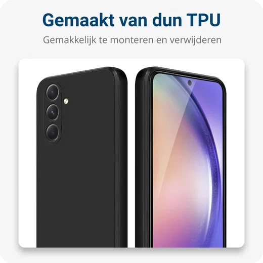 Samsung Galaxy A54 Hoesje Camera Bescherming Dun TPU Back Cover Zwart afbeelding 5
