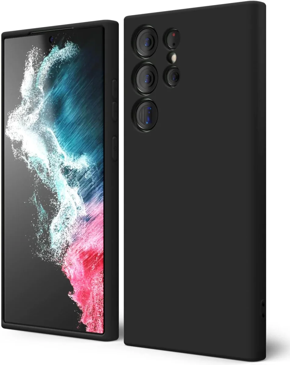 Samsung Galaxy S22 Ultra Hoesje met Camera Bescherming Dun TPU Zwart afbeelding 1