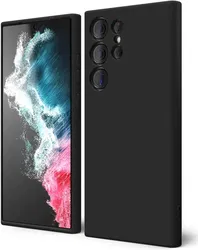 Samsung Galaxy S22 Ultra Hoesje met Camera Bescherming Dun TPU Zwart afbeelding