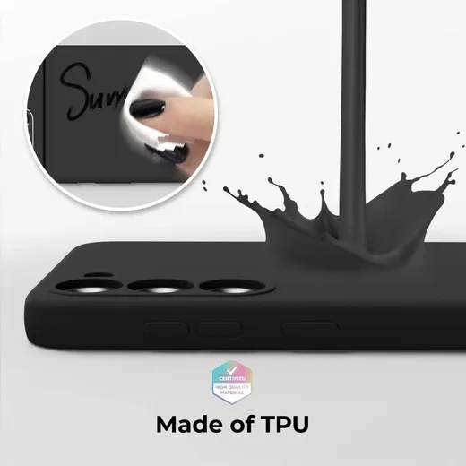 Samsung Galaxy S23 Hoesje Camera Bescherming Dun TPU Back Cover Zwart afbeelding 3
