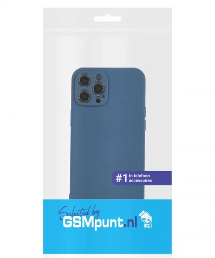 Apple iPhone 12 Pro Hoesje met Camera Bescherming Dun TPU Donkerblauw afbeelding 7