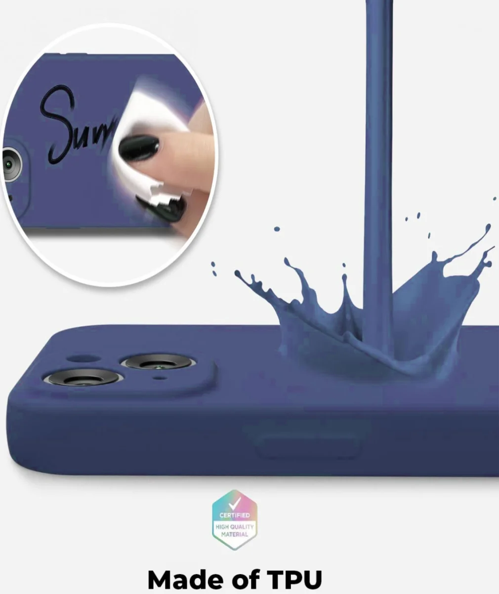 Apple iPhone 15 Hoesje met Camera Bescherming Dun TPU Back Cover Navy afbeelding 4