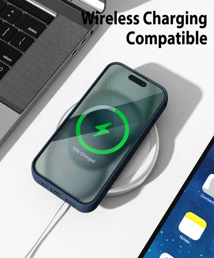 Apple iPhone 15 Hoesje met Camera Bescherming Dun TPU Back Cover Navy afbeelding 7
