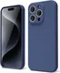 Apple iPhone 15 Pro Hoesje met Camera Bescherming Dun TPU Donkerblauw afbeelding 1
