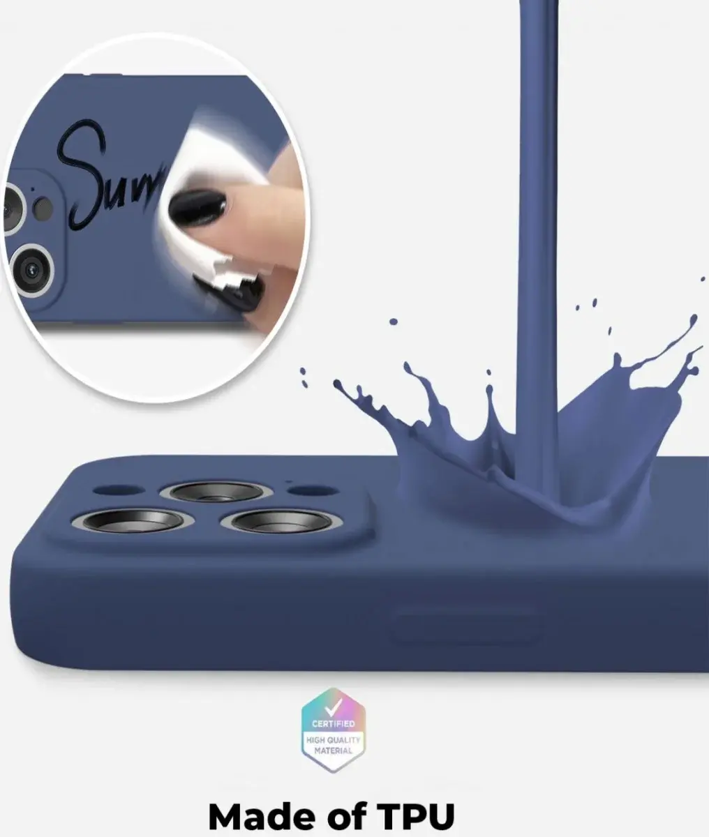 Apple iPhone 15 Pro Hoesje met Camera Bescherming Dun TPU Donkerblauw afbeelding 4