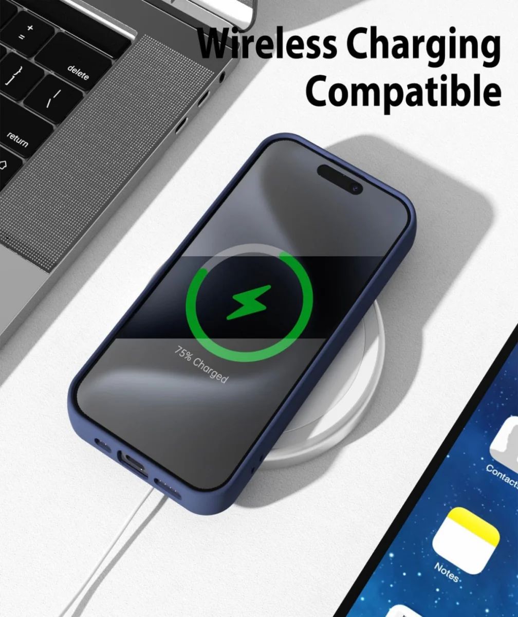 Apple iPhone 15 Pro Hoesje met Camera Bescherming Dun TPU Donkerblauw afbeelding 6