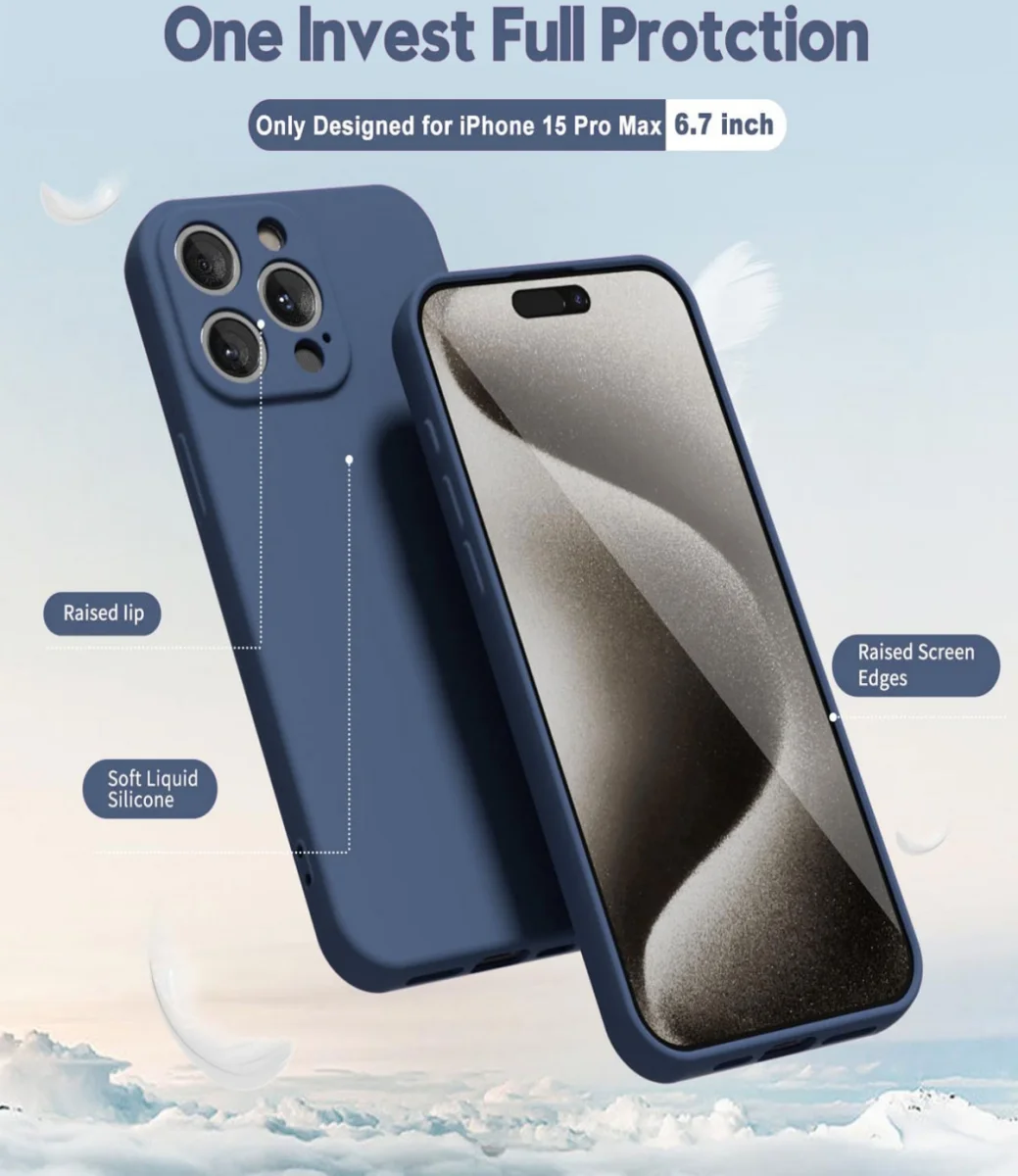 Apple iPhone 15 Pro Max Hoesje Camera Bescherming Dun TPU Donkerblauw afbeelding 2