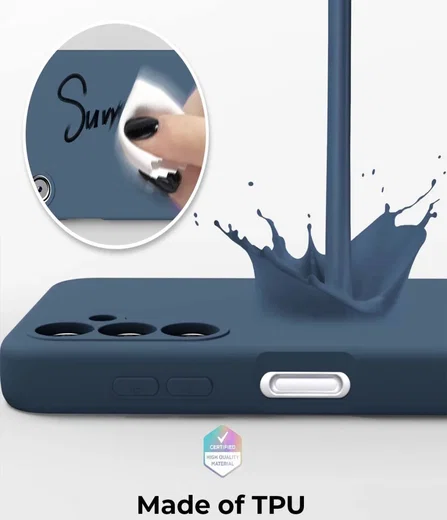 Samsung Galaxy A14 Hoesje met Camera Bescherming Dun TPU Donkerblauw afbeelding 3