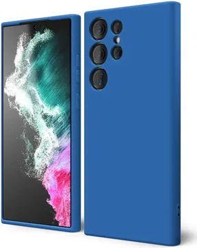 Samsung Galaxy S22 Ultra Hoesje Camera Bescherming Dun TPU Donkerblauw
