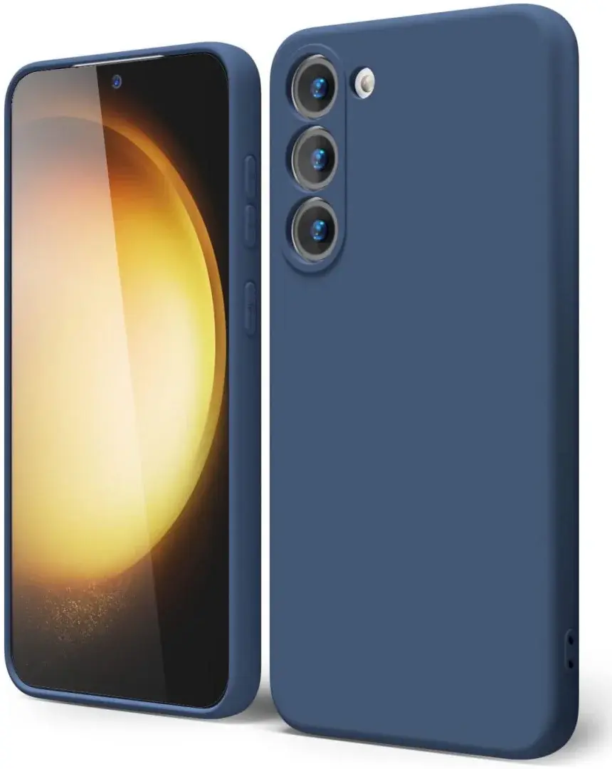Samsung Galaxy S23 Plus Hoesje Camera Bescherming Dun TPU Donkerblauw afbeelding 1
