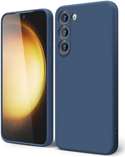 Samsung Galaxy S23 Plus Hoesje Camera Bescherming Dun TPU Donkerblauw afbeelding 1