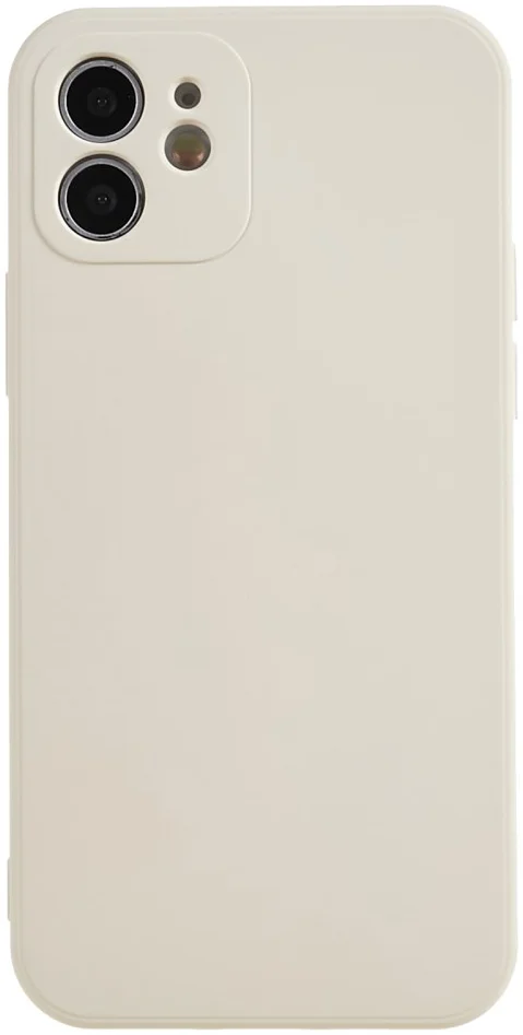 Apple iPhone 12 Hoesje met Camera Bescherming Dun TPU Back Cover Beige afbeelding 2