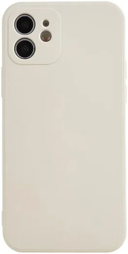 Apple iPhone 12 Hoesje met Camera Bescherming Dun TPU Back Cover Beige afbeelding 2